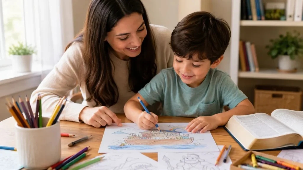 prévia dos desenhos bíblicos para colorir e imprimir em pdf