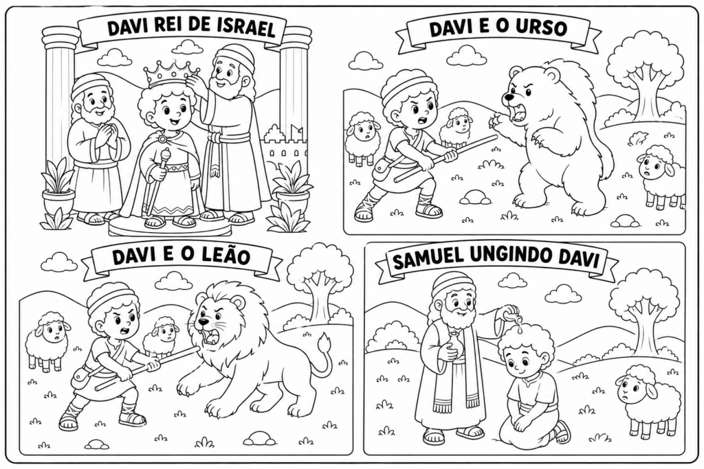 Compilado com desenhos de Davi para colorir e imprimir.
