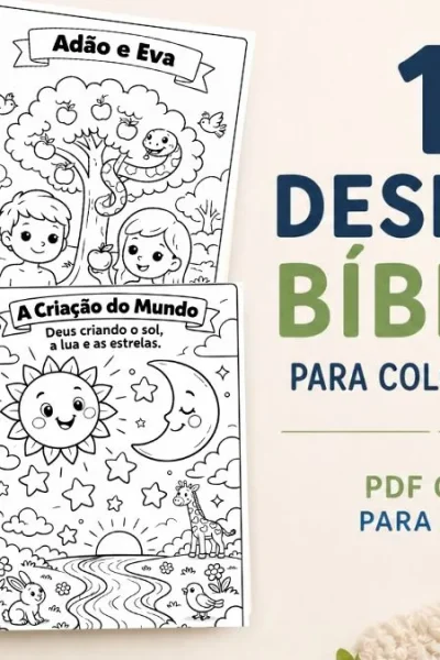 mãe ajudando criança a colorir desenho bíblico
