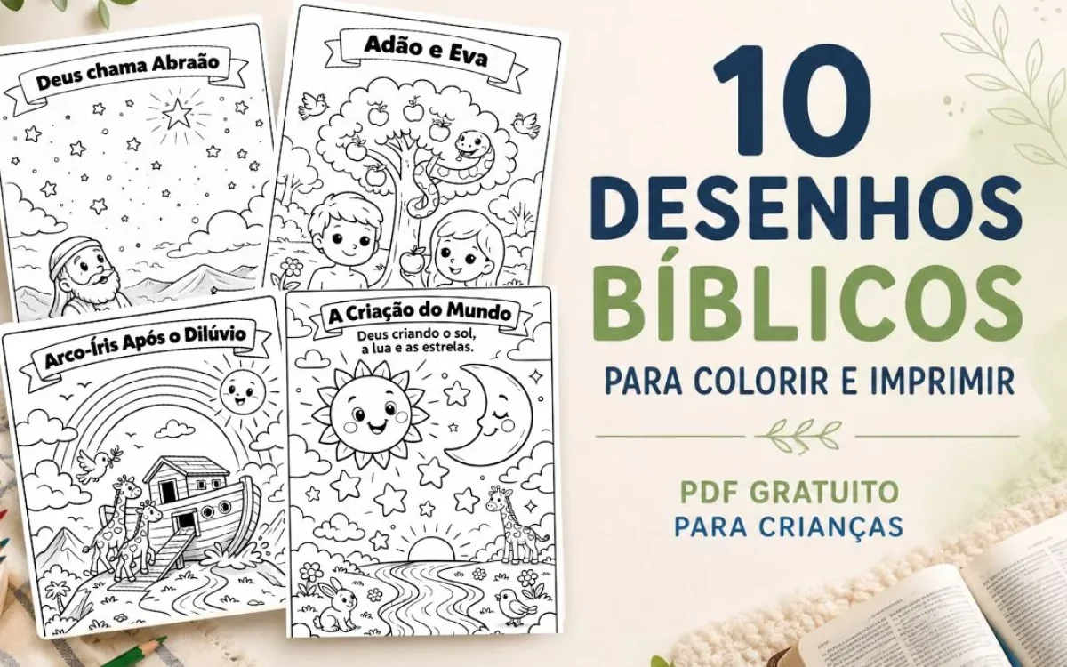 mãe ajudando criança a colorir desenho bíblico